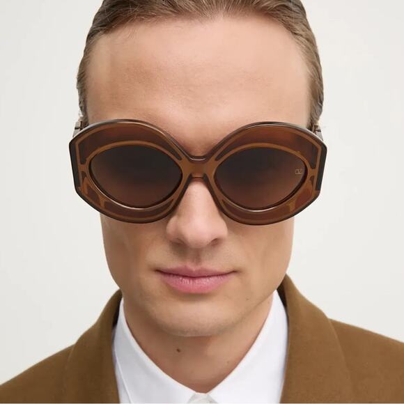 New! Valentino V SOUL II VLS 128B Chic Brown Sunglasses, Authentic main image 7